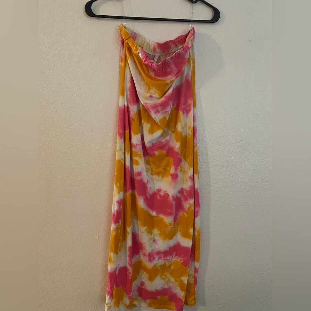 Love Nation tie dye maxi dress tube top